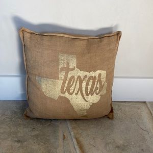 Ecoaccents Gold Texas Burlap Decorative Pillow